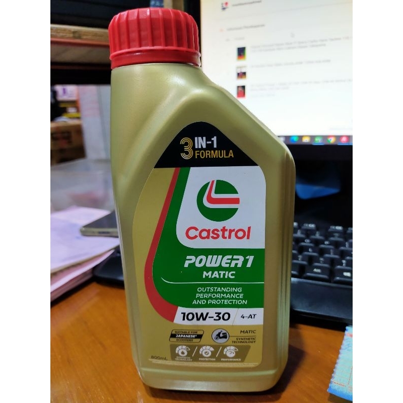 Jual Oli Castrol Power 1 Matic 4T SAE 10W-30 Atau 10W-40 800ml Oli ...