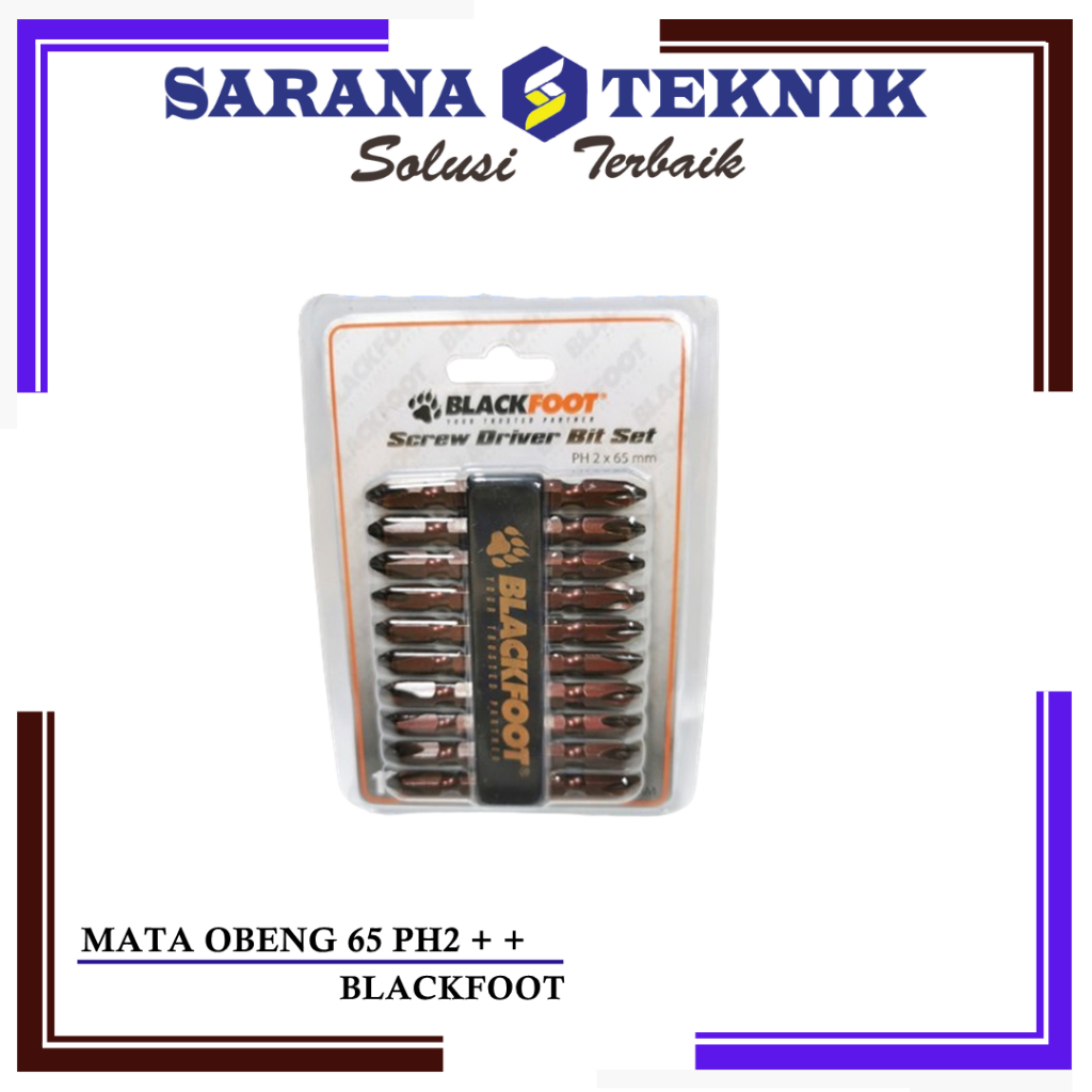 Jual MATA OBENG BOR ANGIN PH2 65MM BLACKFOOT (1PAK ) | Shopee Indonesia