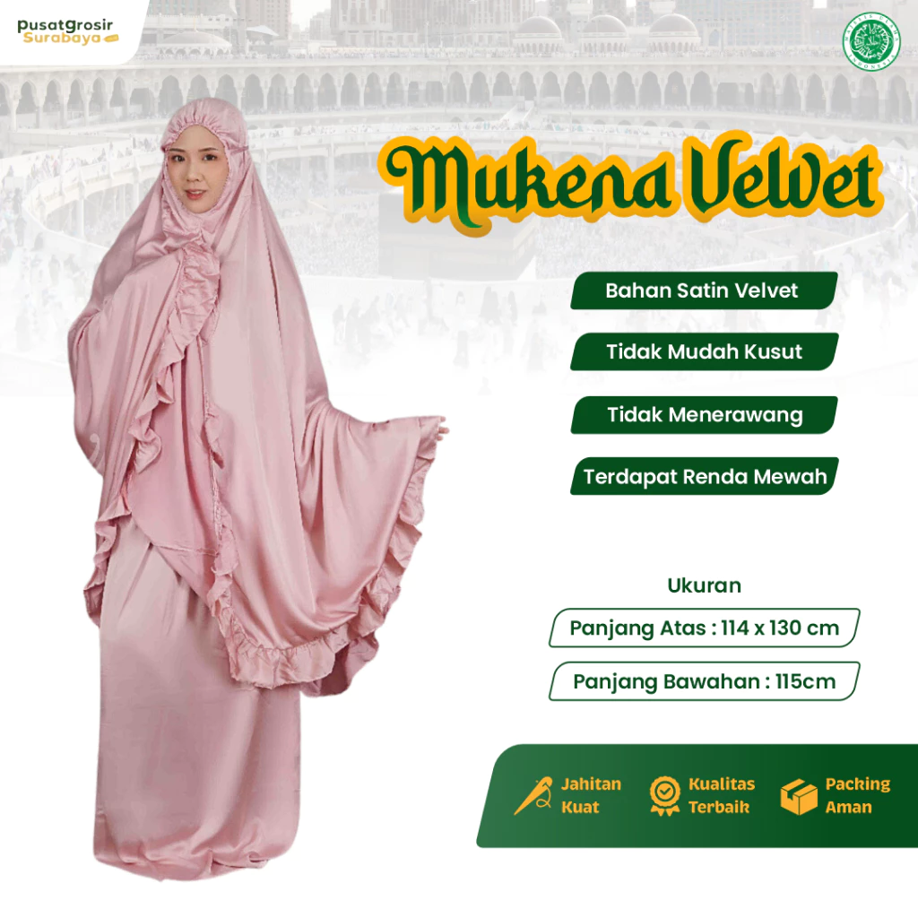 Mukena Dewasa Armani Silk Rempel Bahan Satin Tidak Mudah Kusut Travel Size Dingin Nyaman | AutoStock