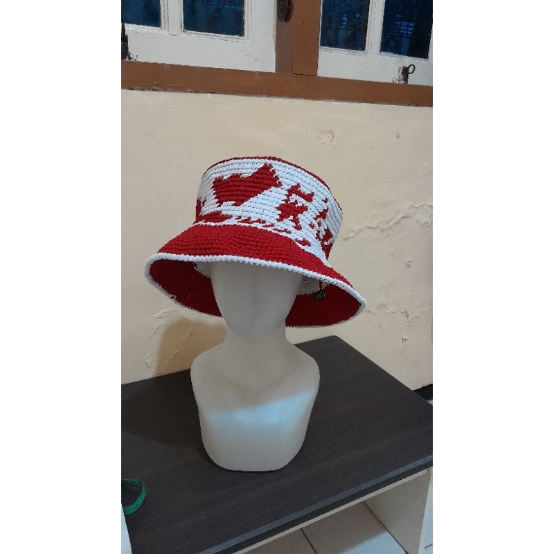 Jual June SA Topi rajut peta Indonesia / Bucket hat Nusantara | Shopee ...