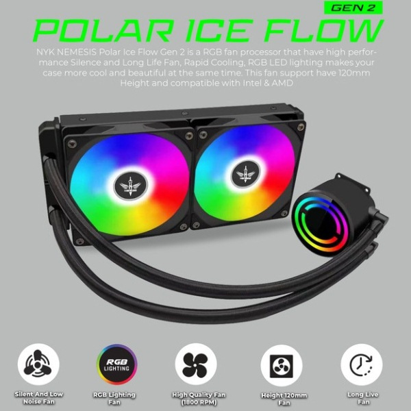 Jual NYK Water Cooling NEMESIS POLAR ICE FLOW ARGB LIQUID CPU COOLER ...