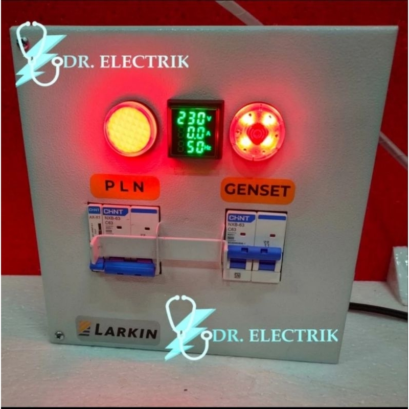 Jual Panel Interlock Switch PLN-GENSET 2P+Alarm,Volt,Amper,Hz (COS ...