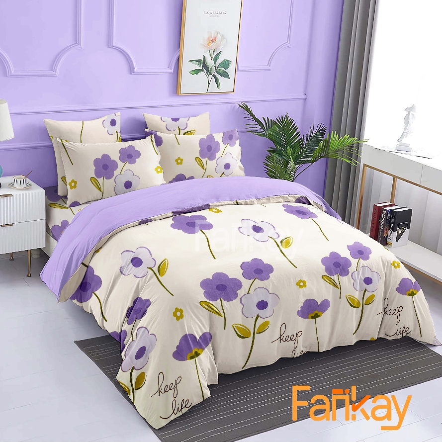 Jual Bed Cover Set Sprei Daisy Mix Lilac - Ukuran Lengkap 90x200 ...