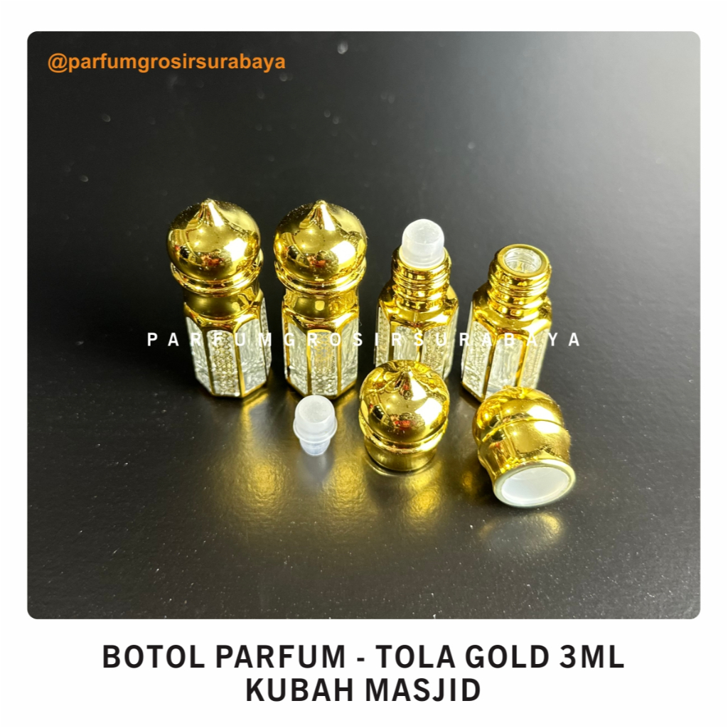Jual Botol Parfum - Tola Gold 3ml Kubah Masjid | Roll | 1 lusin ...