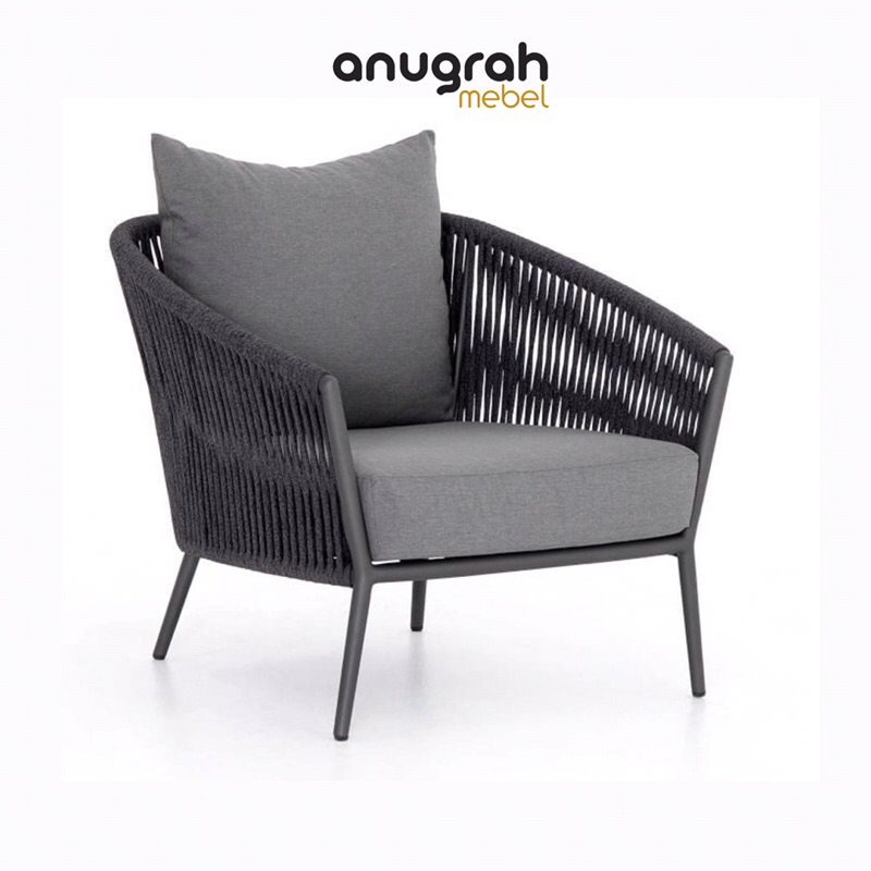 Jual Kursi Santai Anyaman Tali Rope/Kursi Santai Rotan Sintetis/Arm ...