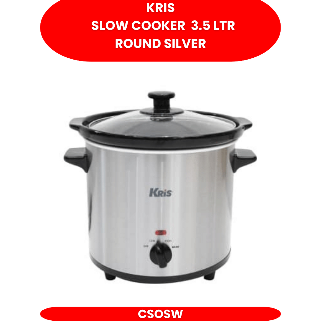 Jual Kris Slow Cooker 3.5 Liter Round Silver Shopee Indonesia