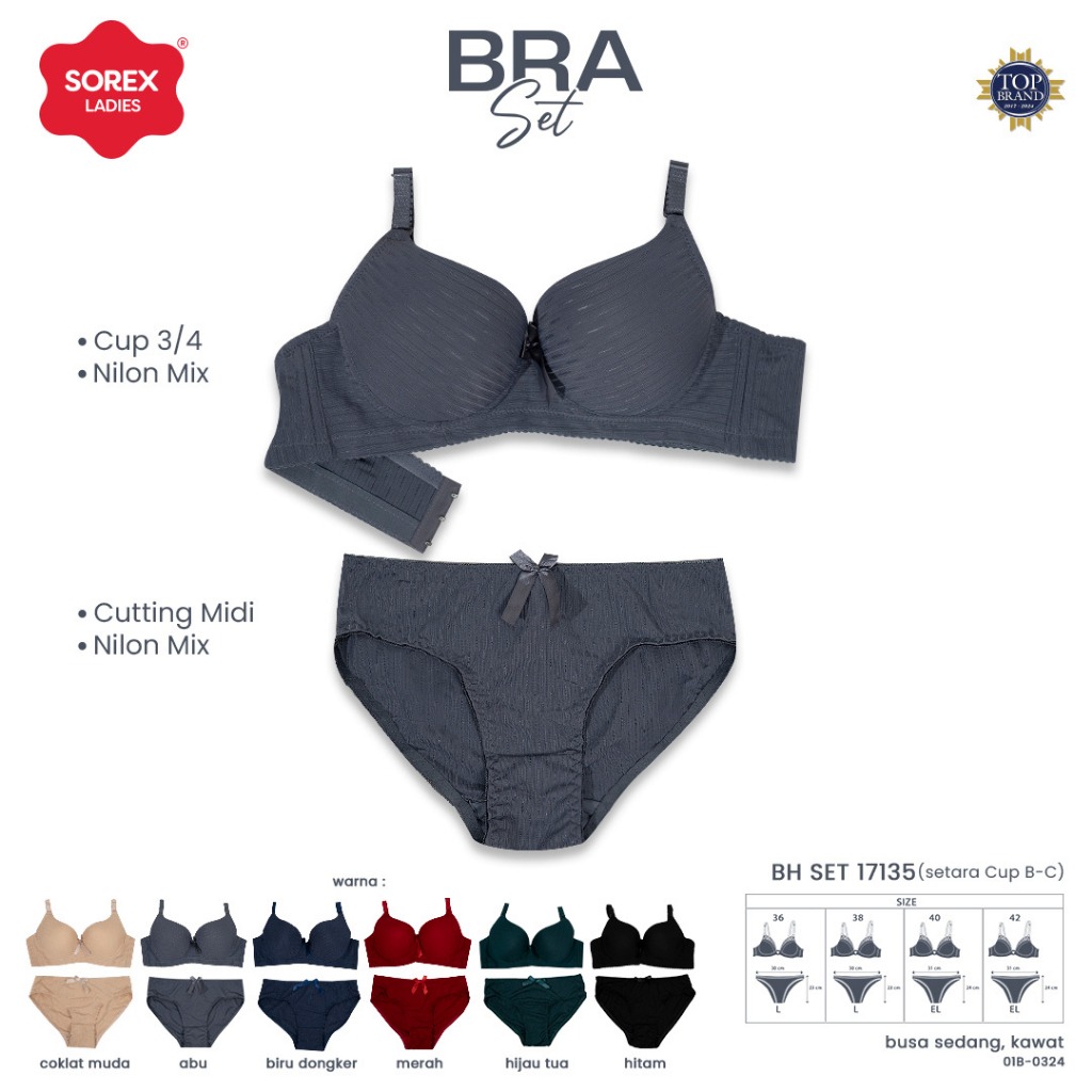 Jual Bra Bh Set Sorex Kawat Busa Sedang Kait Cup B C Shopee