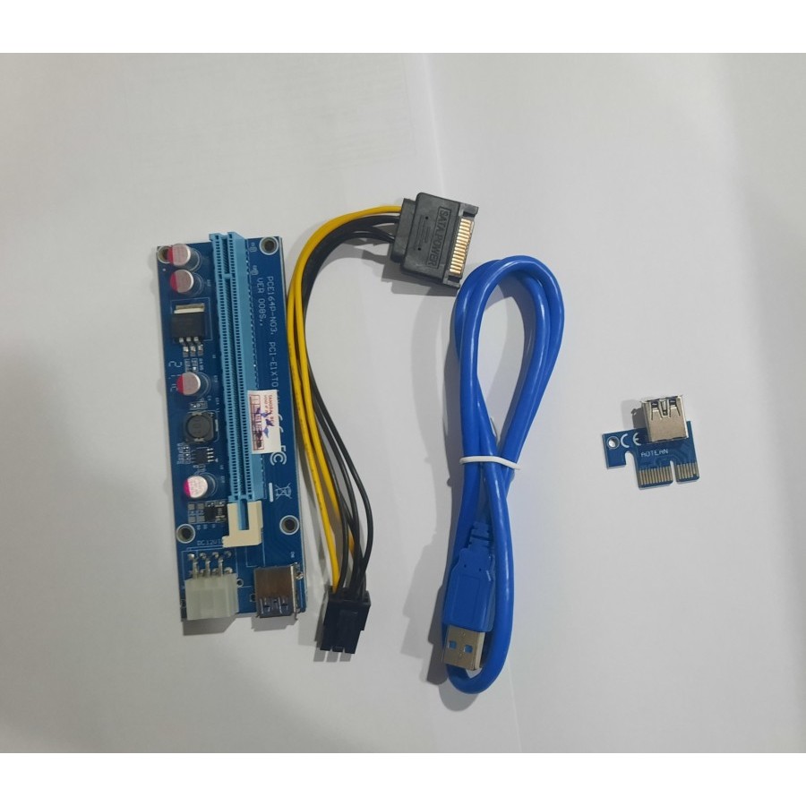 Zeitel PCI-E Riser Adapter Card for GPU Mining with 60cm USB 3.0 Cable & Gold Contacts