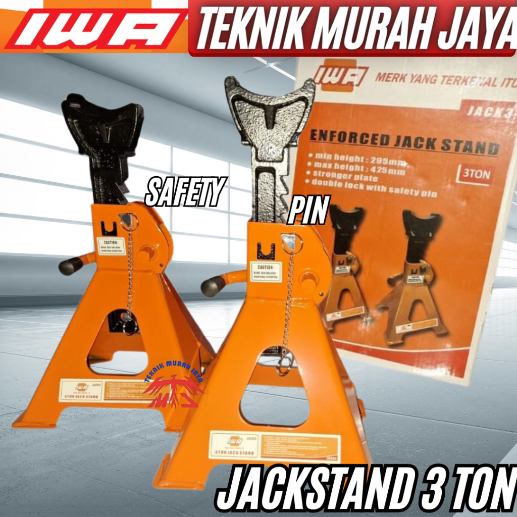 Jual Iwa Dongkrak Jack Stand Ton Penyangga Tahanan Dongkrak Mobil Double Safety Kg Pin