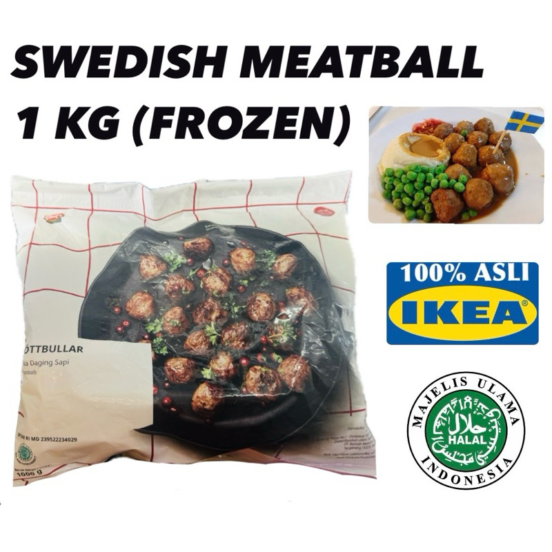 Jual Swedish Meatball Ikea Kottbullar Bola Daging Frozen 1 Kg Shopee