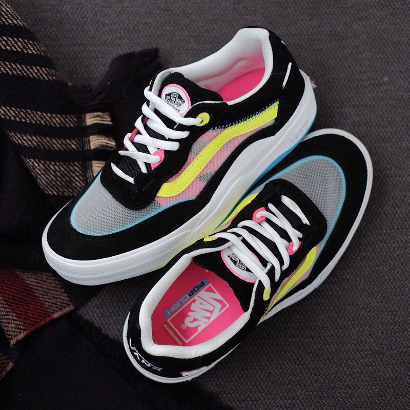 Jual SEPATU VANS ORIGINAL RESMI WAYVEE PRO SKATE NEON RAVE BLACK WHITE