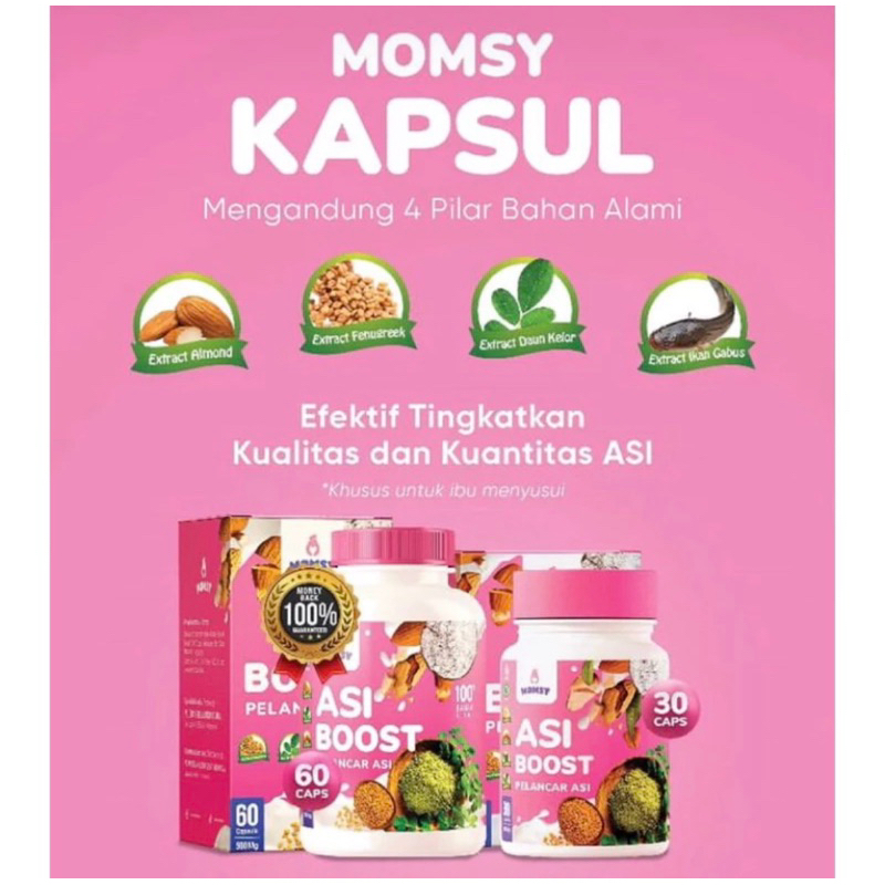 Jual MOMSY - Kapsul ASI Booster Alami / Pelancar Asi Isi 30 & 60 Kapsul ...