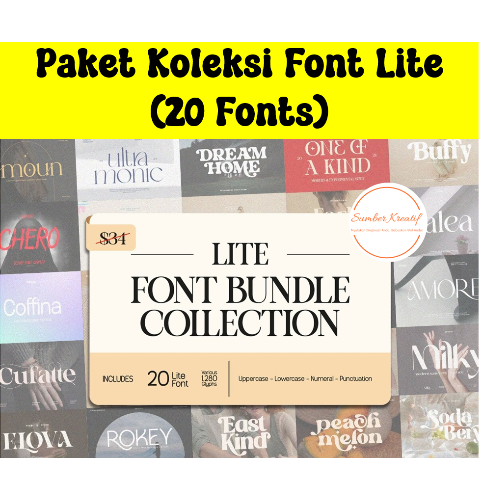 Jual Paket Koleksi Font Lite (20 Fonts) | Shopee Indonesia
