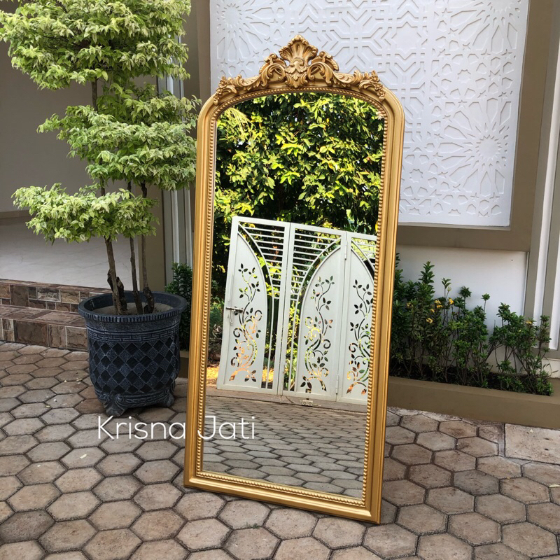 Jual Standing Mirror Cermin Figura Vintage X Cm Full Body Kayu Mahoni Shopee Indonesia