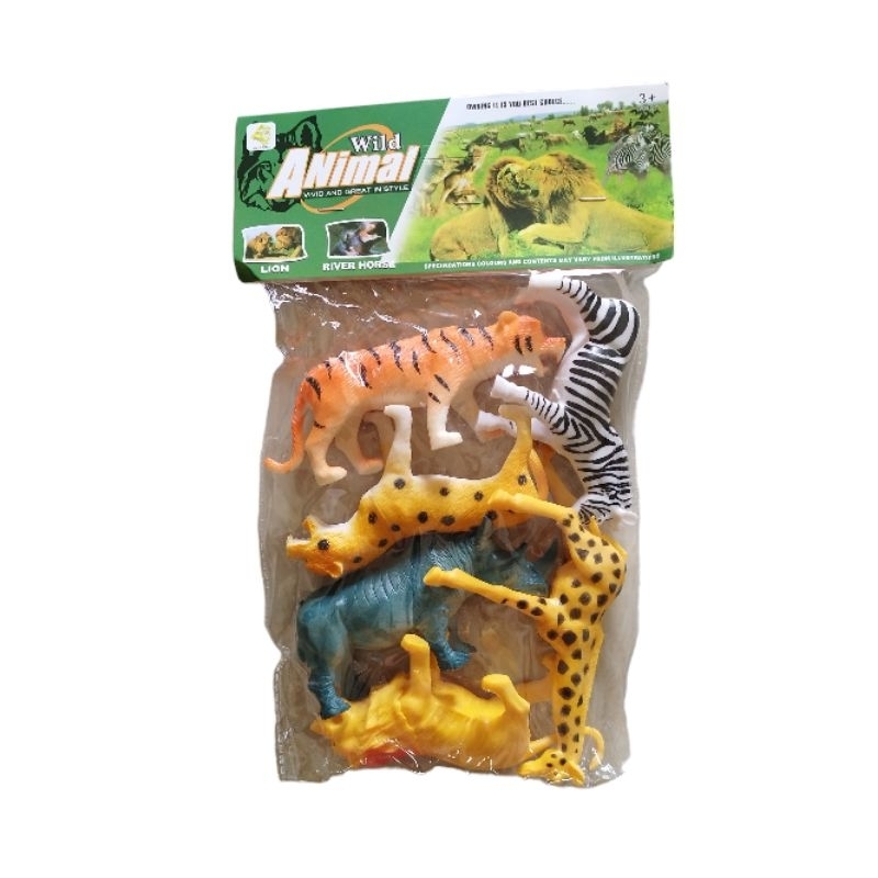Jual Mainan Binatang Hewan Karet isi 6 Pcs / Animal World 6 Pcs ...