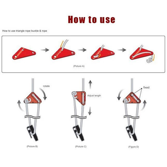 Jual SHINETRIP Rope Stopper Aluminium Alloy Awning Rope Triangle Buckle ...