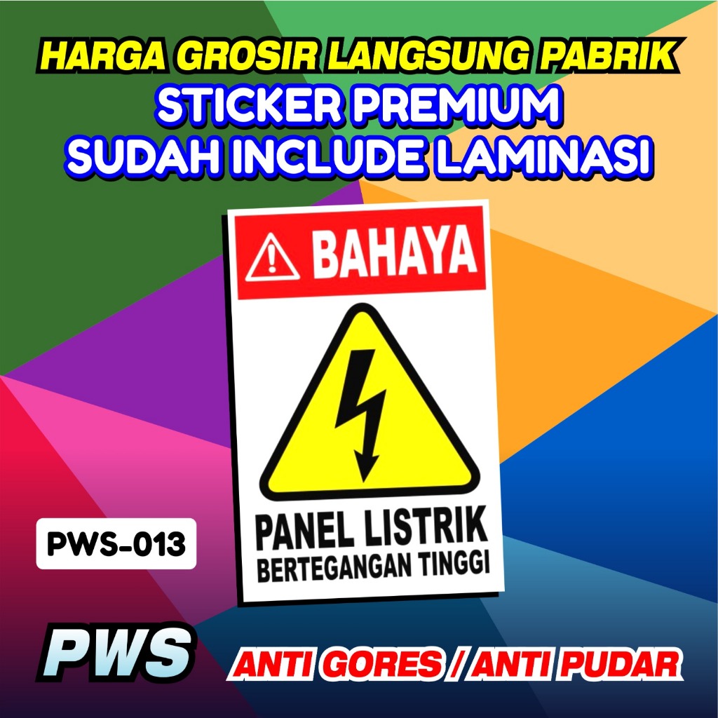 Jual Sticker Safety Sign Bahaya Panel Listrik Tegangan Tinggi Sticker K Keselamatan Kerja Label