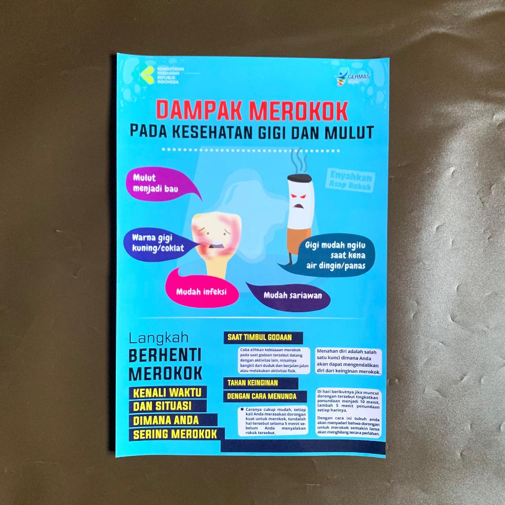 Jual Poster Dampak Merokok | Poster Langkah Berhenti Merokok | No ...