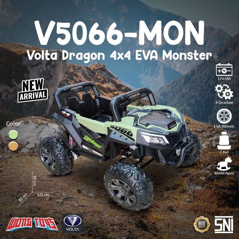 Jual Mainan Anak Mobil Aki Volta 5066 UTV Dragon monster ban eva SHP ...