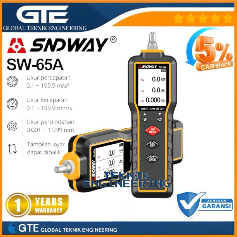 Jual SW65A Vibration Tester Getaran Sndway Vibrometer SW 65A Meter SW ...