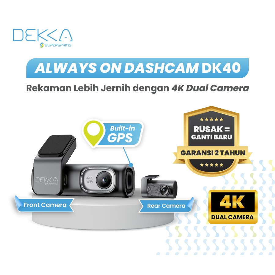 Jual DASHCAM DEKKA DK40 4K + MEMORI 128GB / DASH CAM / DASHBOARD CAMERA ...