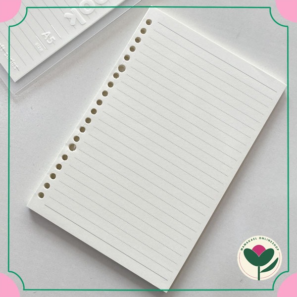 Jual 1 set isi 60 lembar kertas refill binder A5 model 20 lubang holes ...