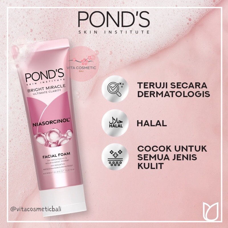 Jual Ponds White Beauty Facial Foam Bright Miracle Facial Wash Foam ...