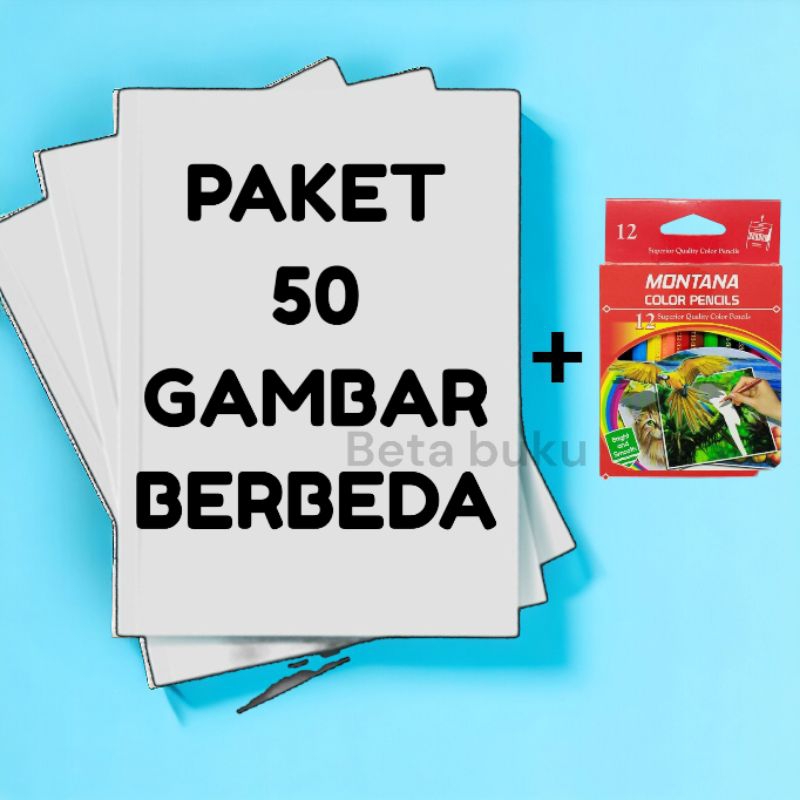 Jual Buku Mewarnai Anak Coloring Book Kertas 50 Halaman Gambar Buku 