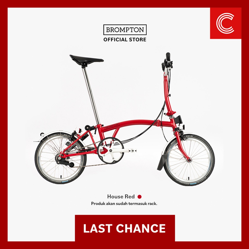 Jual Brompton C Line Explore with Rack Mid Handlebar - House Red ...