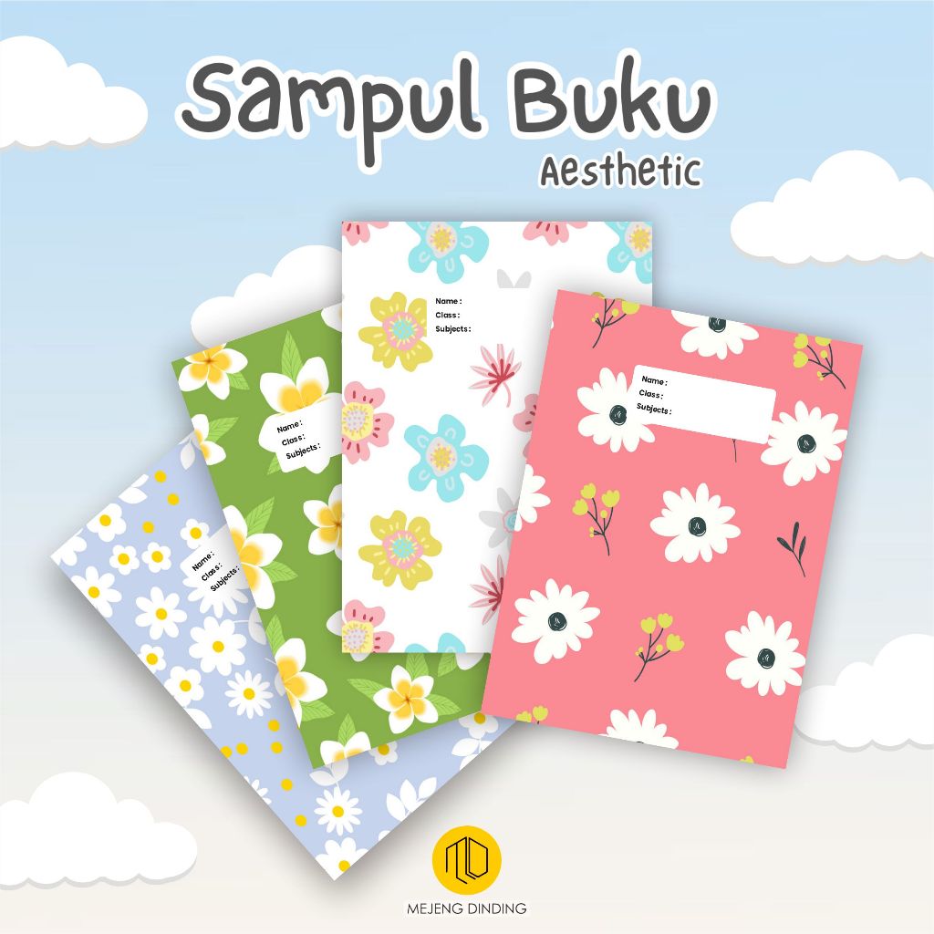 Jual Sampul Buku Aesthetic Isi 10 Pcs Sampul Buku Motif Bunga Floral Flower Sampul Buku Book 4418