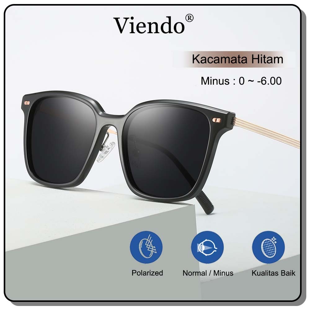 Jual Viendo Frame Kacamata Hitam Minus Wanita Pria Cowok Korea Gaya
