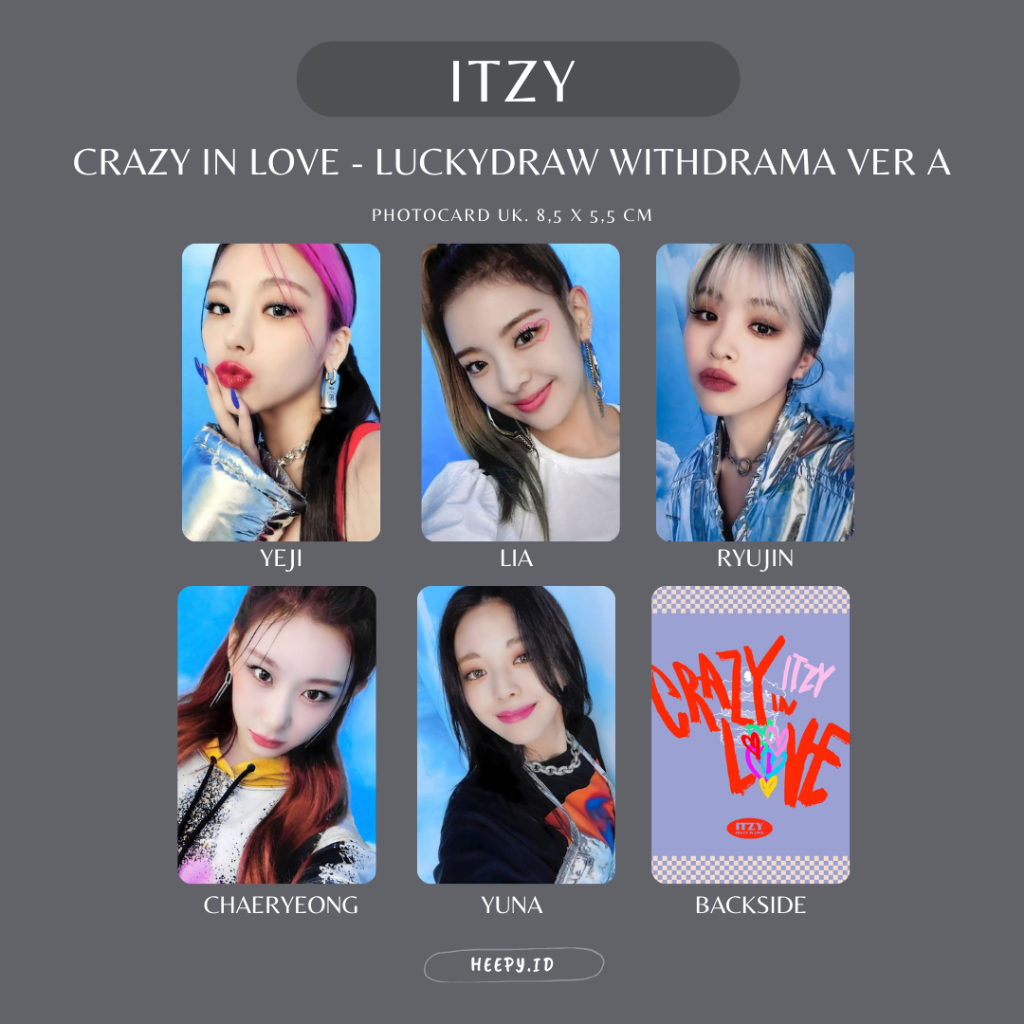 Jual [ITZY] UNOFFICIAL PHOTOCARD ITZY CRAZY IN LOVE | Shopee Indonesia