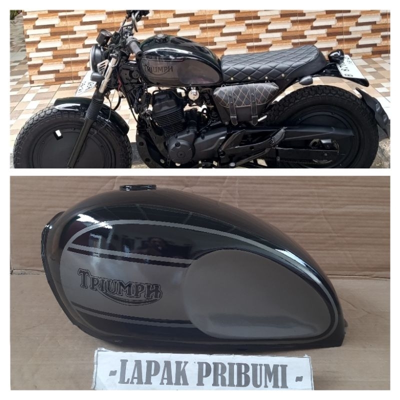 Tangki Triumph costum Tangki Japstyle triumph coak Bobber scrambler  bratstyle