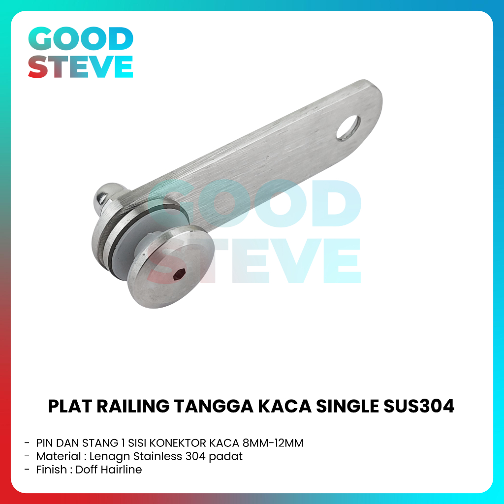 Jual Plate Railing Tangga Singel 1 Sisi Pin Kaca Padat | Shopee Indonesia