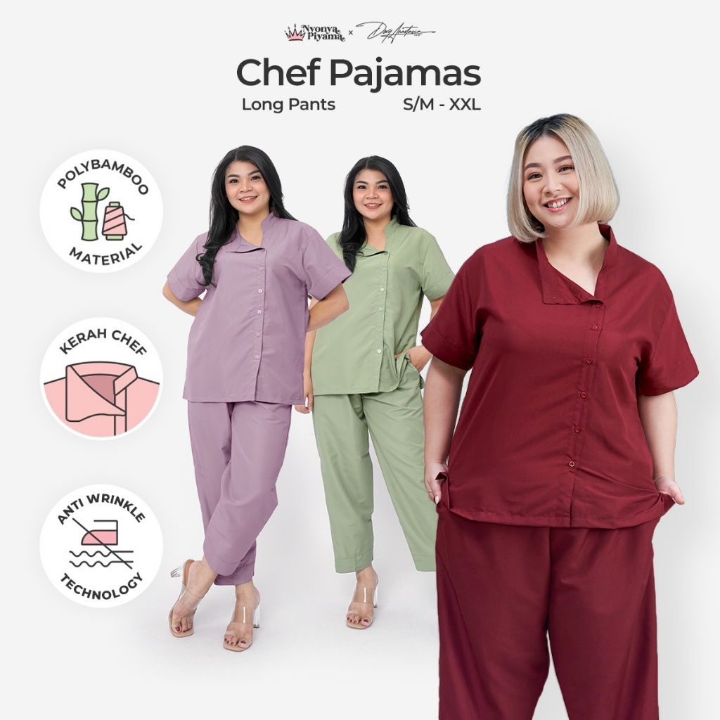 Jual Chef Pajamas Nyonya Piyama X Devy Anastasia Celana Panjang Set ...