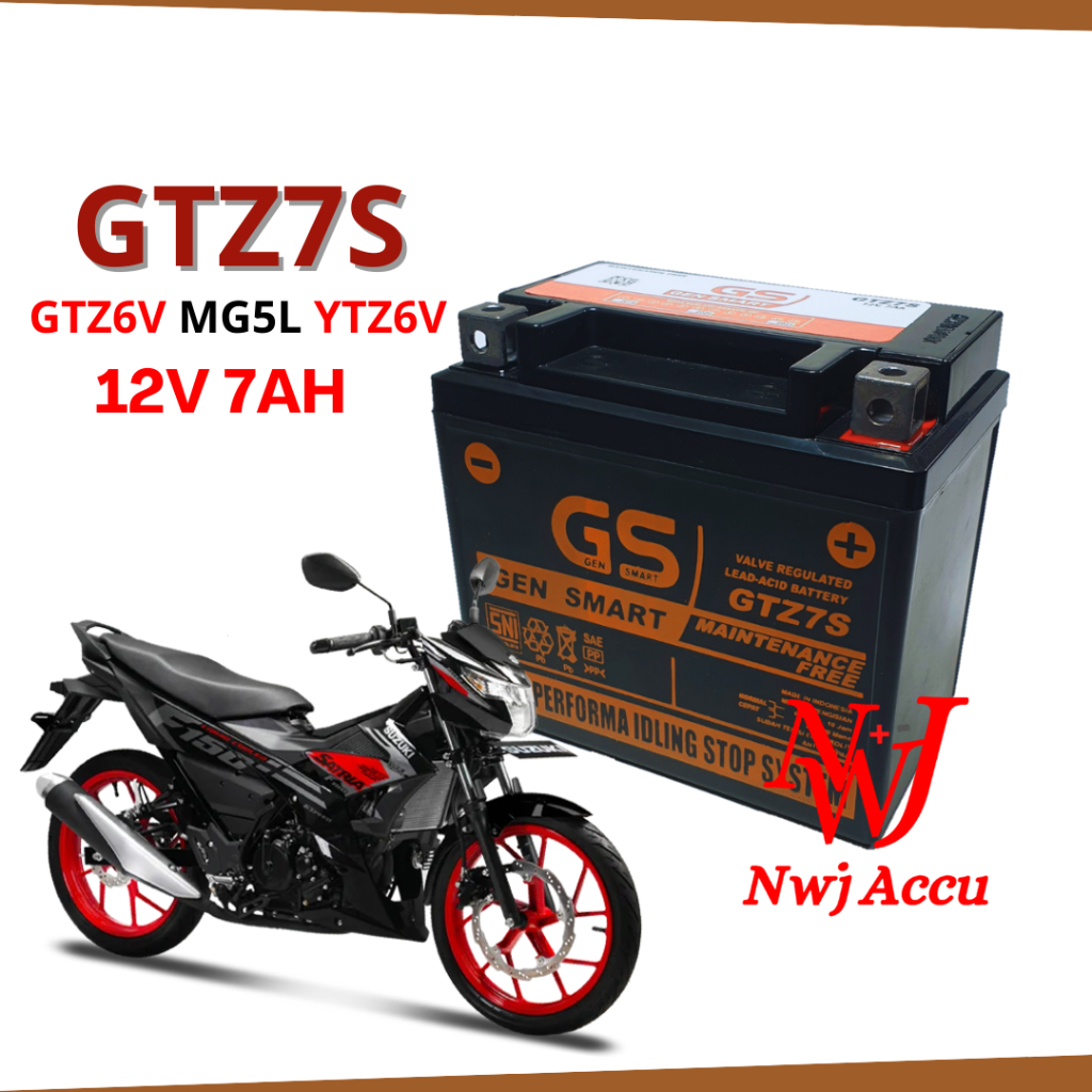 Jual AKI KERING MOTOR SUZUKI SATRIA FU GSX R150 GSX R150 GTZ7S GTZ6V