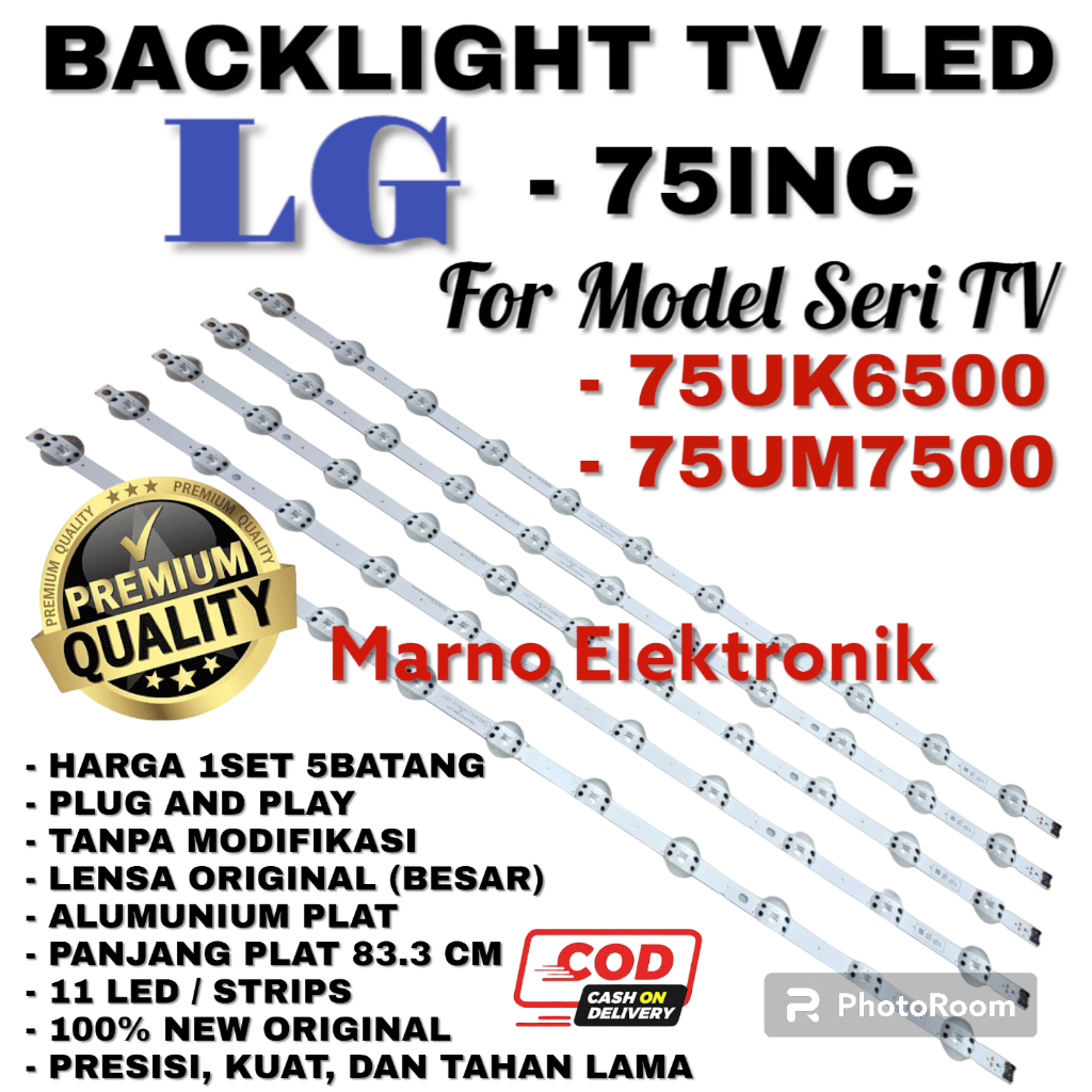 Jual BACKLIGHT TV LED LG 75 INC INCH 75UK6500 75UK7500 75UK LAMPU LED ...
