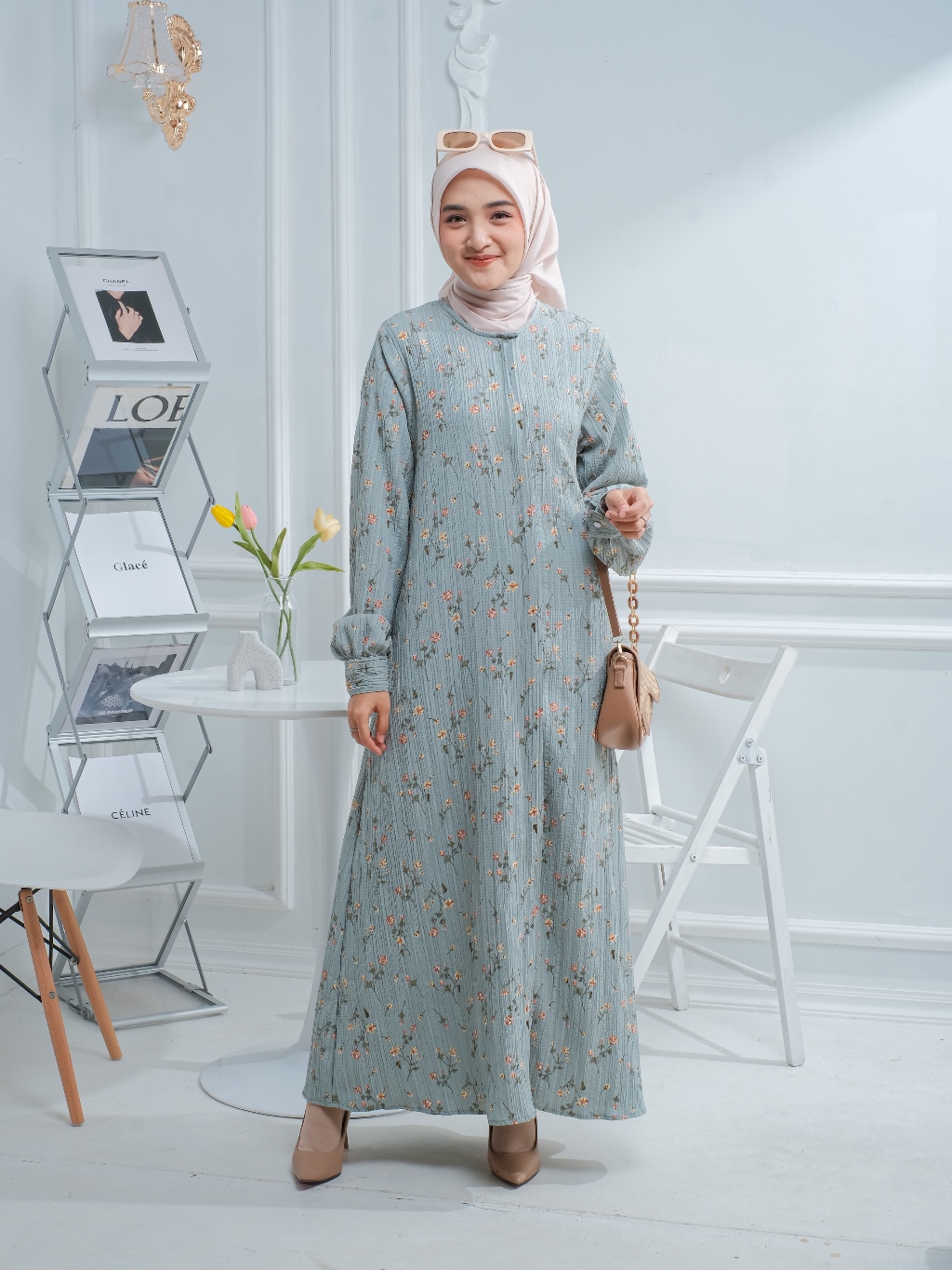Jual Kin Outfit Debora Gamis Dress Muslimah Modern Crinkle Katun ...
