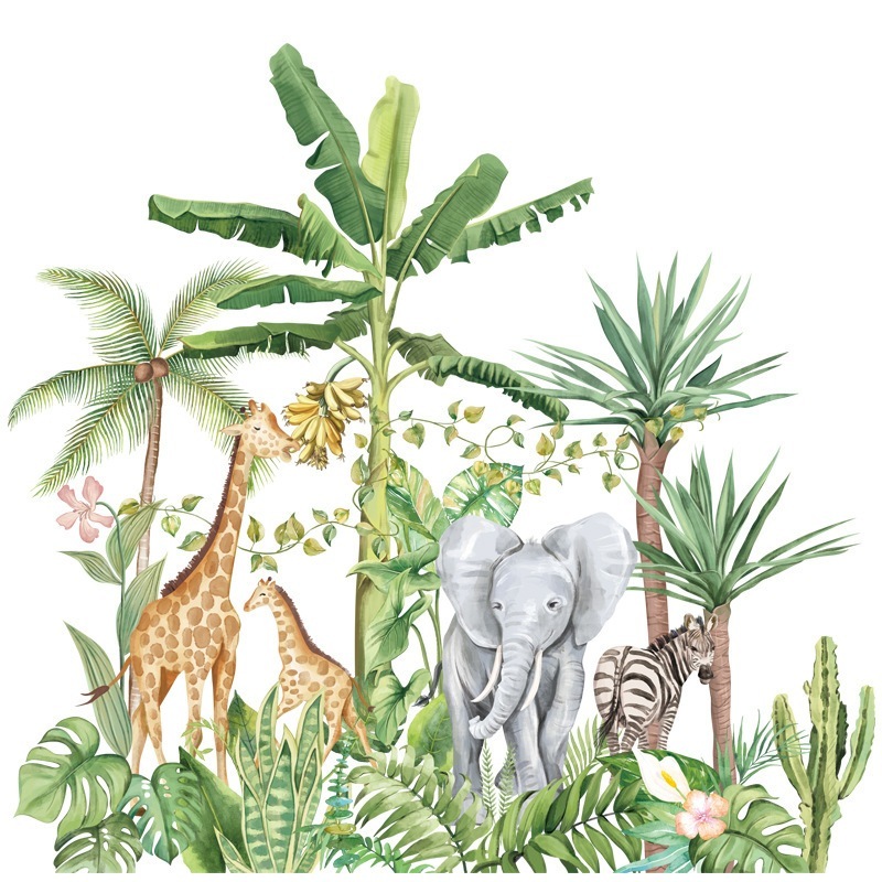 Jual all Sticker Pohon Hijau Animal Hewan Zoo Kebun Binatang Garden ...