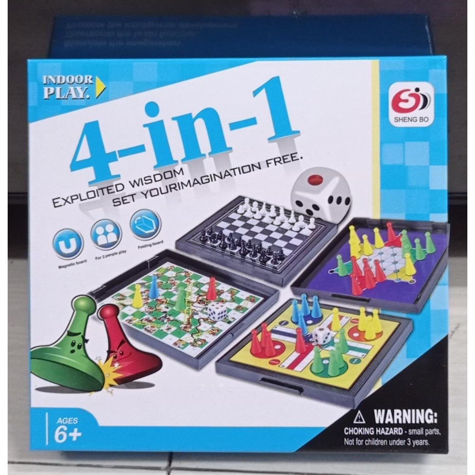 Jual Mainan Ular Tangga Catur Ludo Halma 4 in 1 | Shopee Indonesia