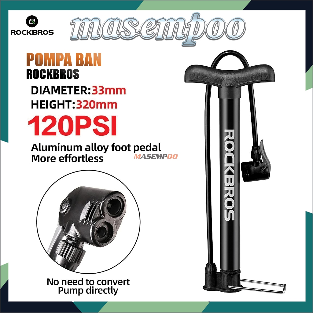 Jual Pompa Ban Sepeda Motor ROCKBROS A320 Bicycle Pump 120 PSI Kompa ...