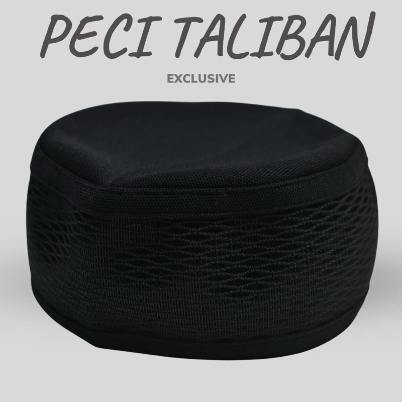 Peci kopiah talibann hitam polos motif lubang kecil harga terjangkau kualitas bagus
