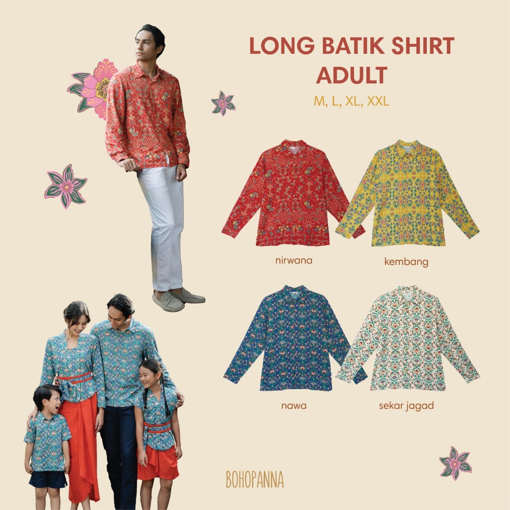 Jual BOHOPANNA - LONG BATIK SHIRT - ADULT - AYAH - BAPAK - Batik Laki ...