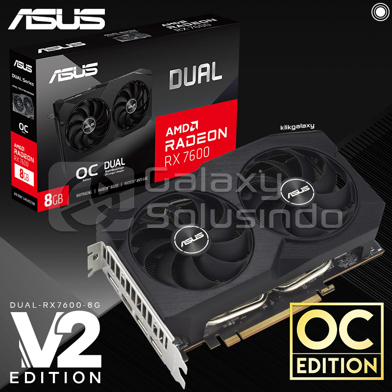Jual ASUS Radeon RX 7600 Dual V2 8GB OC GDDR6 RDNA 3 - VGA RX7600 DDR6 ...