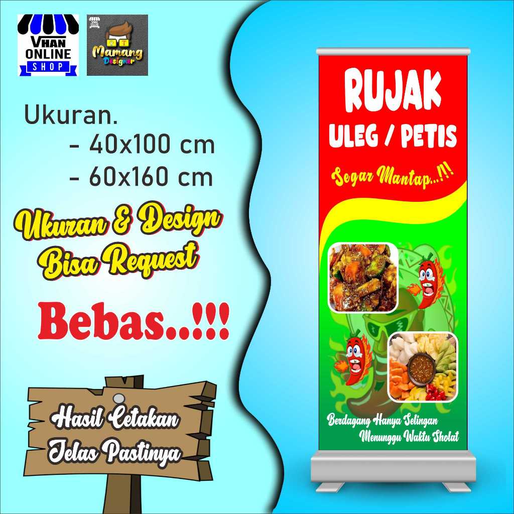 Jual Spanduk Banner Mmt Jualan Rujak Atau Petis Model Berdiri Shopee Indonesia