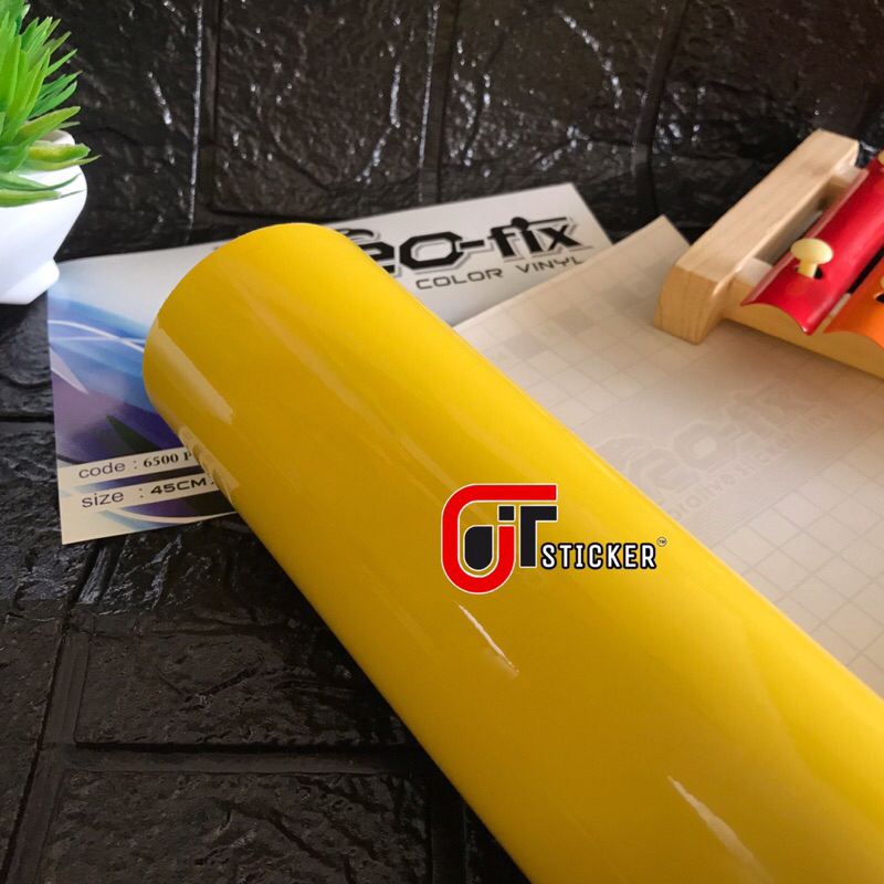 Jual skotlet kuning lemon glosssy sticker scotlite profix premium color ...