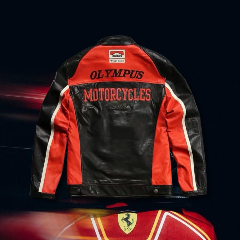 Jual IAMYOURQL - FERRARI RED OMP RACE JACKET LEATHER | Shopee Indonesia