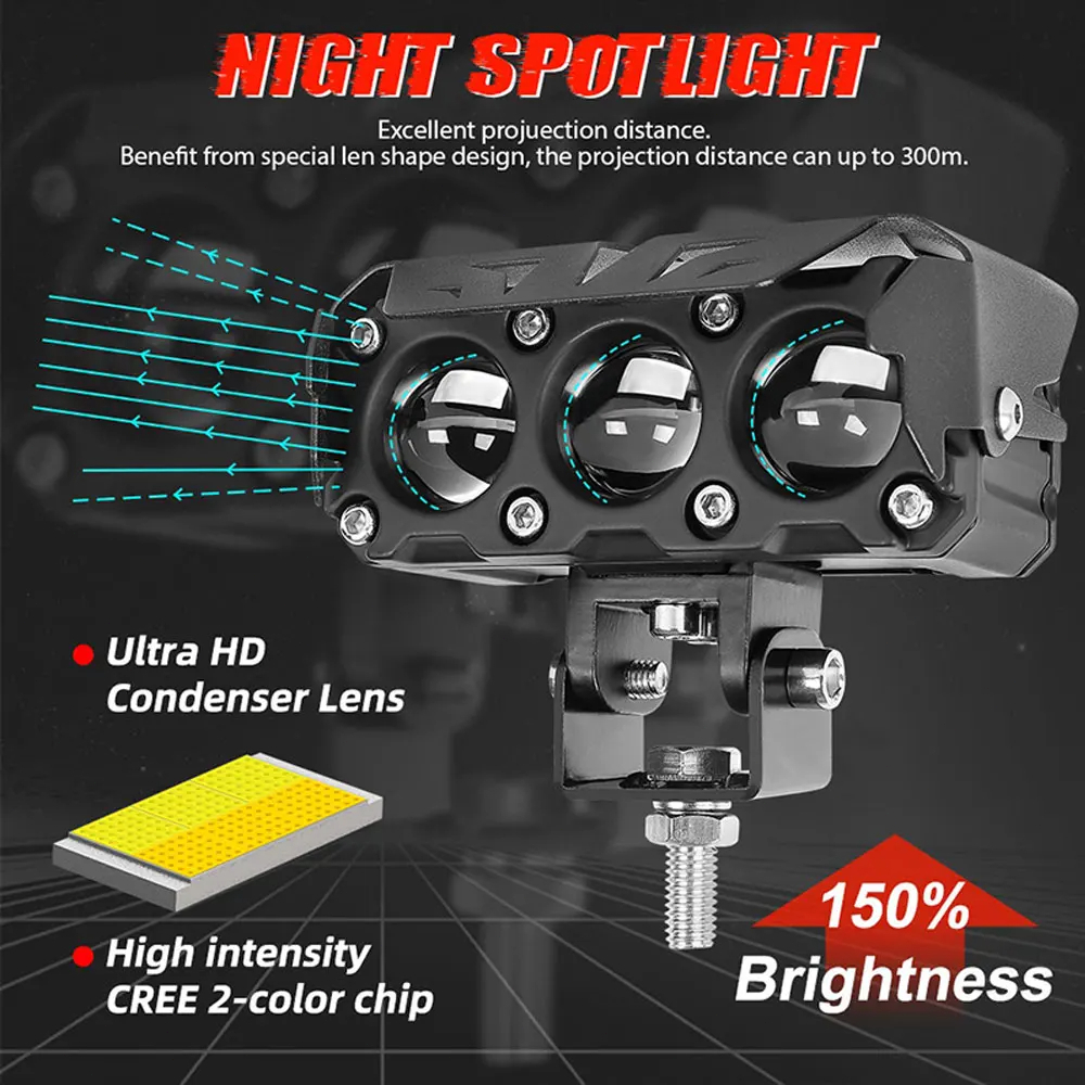 Jual LAMPU LED TEMBAK LASER SQL 3 MATA LUMINOSLED Q9 Hi LOW MOBIL MOTOR ...