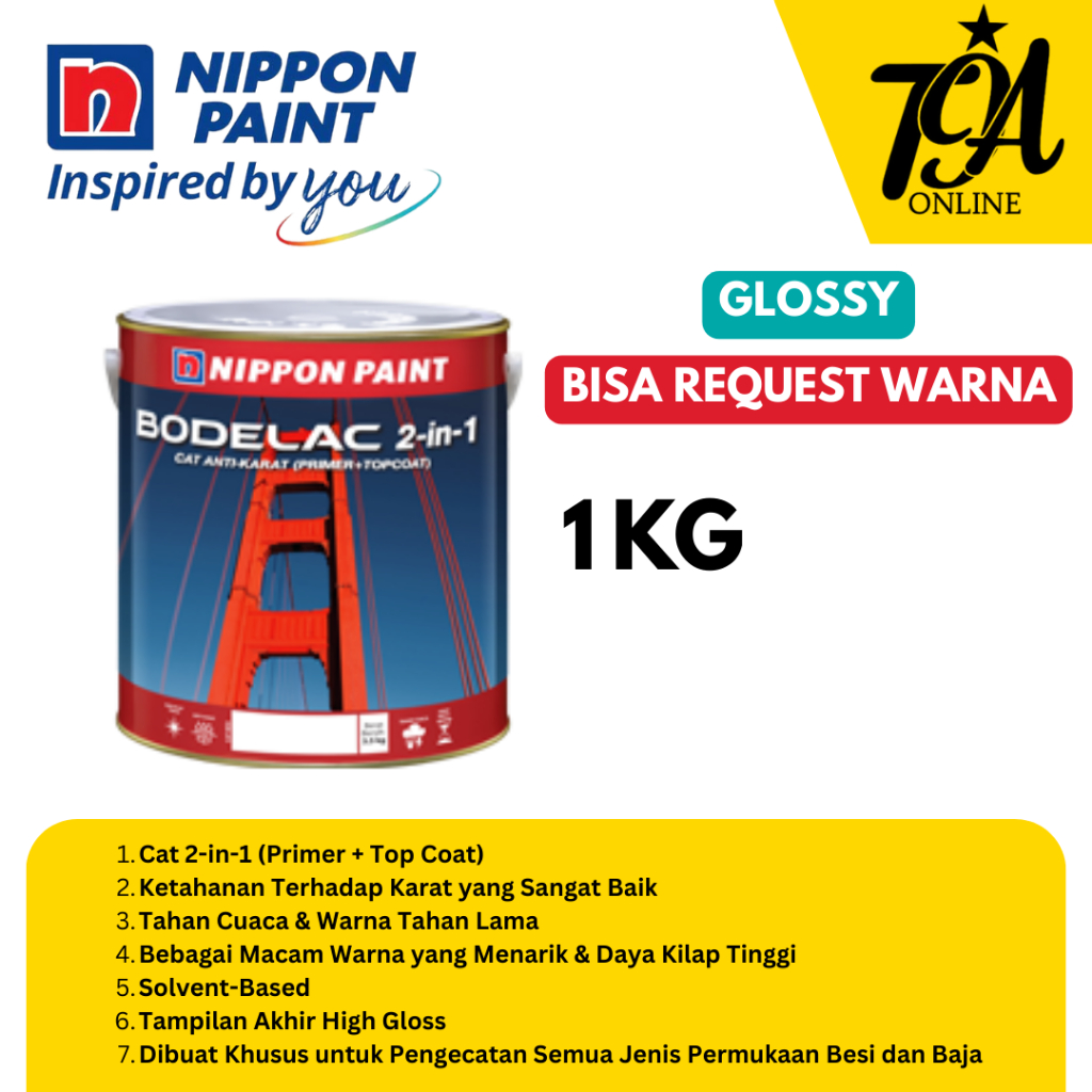 Jual NIPPON PAINT Bodelac 2 in 1 Cat Besi Anti Karat Gloss Tinting ...