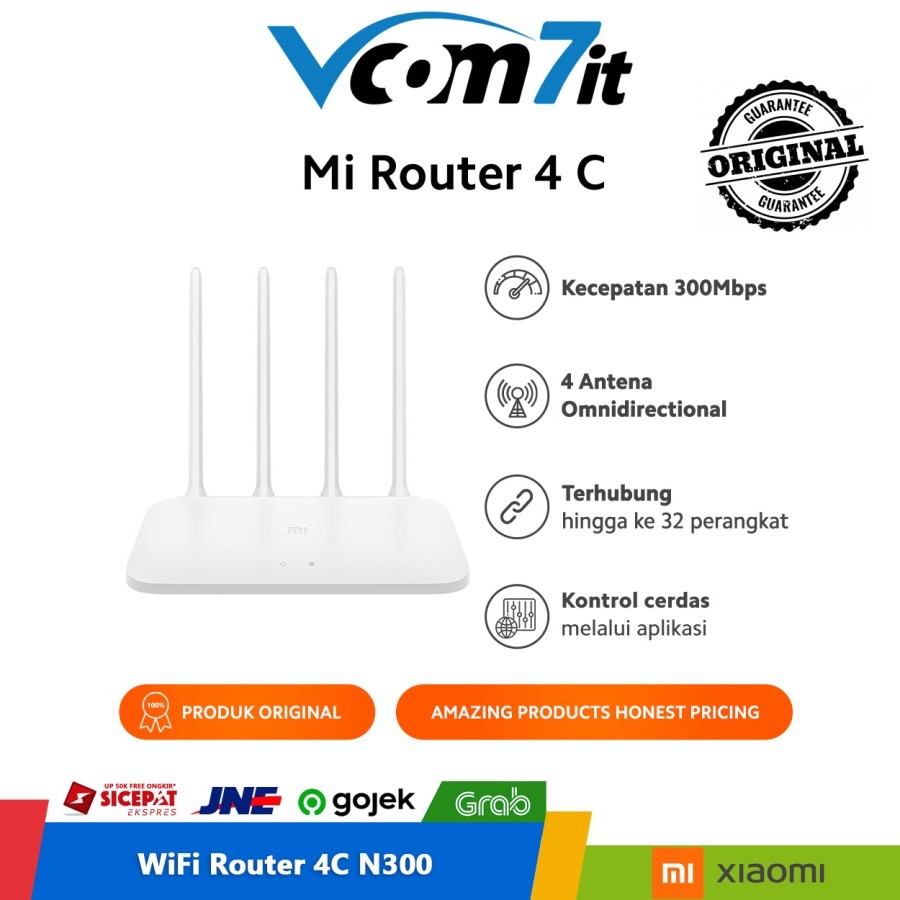 Jual Xiaomi Mi Router 4C 4 Antena Omnidirectional Memory 64MB Garansi ...